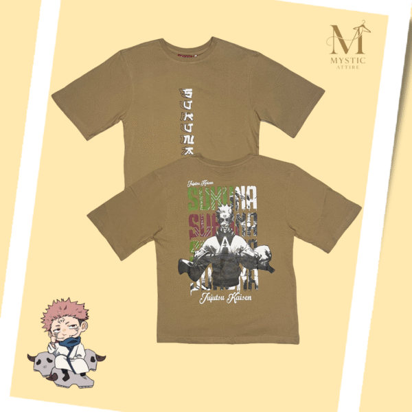 Sukuna Anime T-Shirt – Oversized Jujutsu Kaisen Cotton Tee | Mystic Attire - Image 3